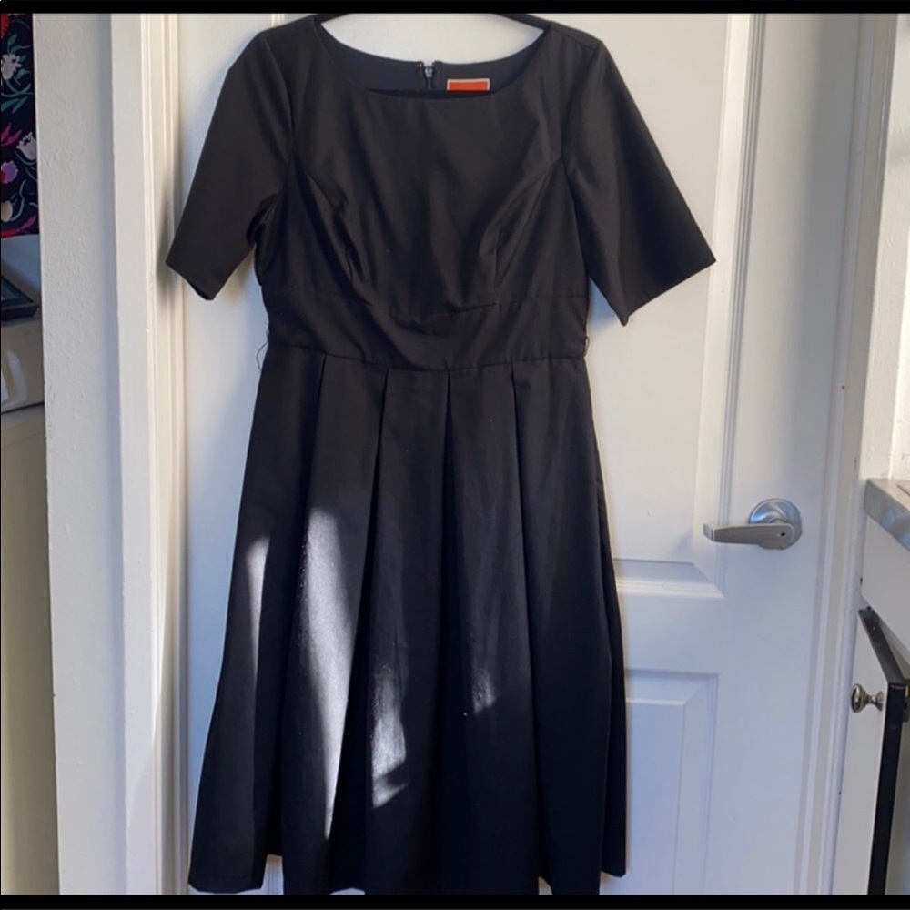 ModCloth Black Dress/See photos for type of material…the skirt area is lined!
